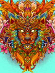 手绘狮王插画