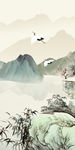 高清 玄关山水国画 tif分层