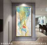 发财树新中式玄关画