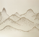金色山水钉子画