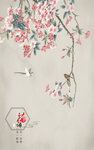 粉色花鸟玄关