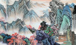 国画山水背景墙