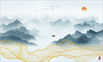 水墨山