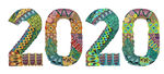 2020年 数字 年会 图案