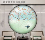 圆形花鸟图