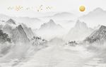 水墨山水电视背景墙