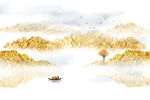 金色山水画