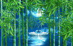 竹林天空背景墙
