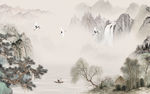 国画山水电视背景 TIF分层