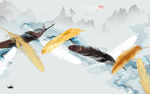 羽毛欧式装饰墙画 TIF分层