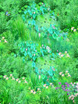 鲜花草地小溪3D地板地贴