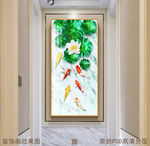 荷塘月色新中式玄关晶瓷画