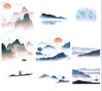 新中式水墨免扣PSD素材
