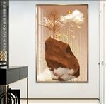石来运转新中式油画风景装饰画