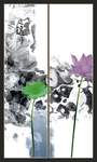 荷花屏风画