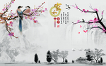 粉色梅花背景
