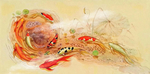 九鱼图油画