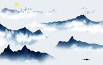 简约山水新中式画 TIF分层