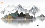 简约山水新中式画 TIF分层