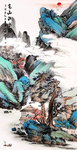 山水画水墨画高山流水