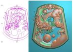 盘龙挂件单龙戏珠牌子精雕图浮雕