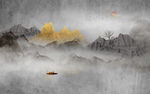 中式水墨山水画