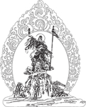 泰山石敢当线稿