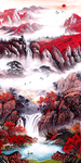 流水生财玄关画