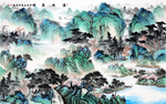 山水画水墨画背景墙壁画