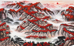 鸿运当头山水画