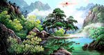 森林迷雾山水画