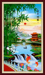 壁画 富竹迎客