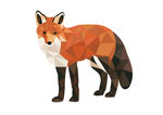 lowpoly狐狸矢量素材海报