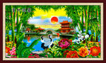 风景画  富竹迎客