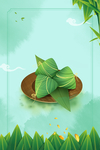 绿色端午节种粽子背景