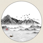 水墨屏风画