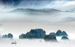 中国风意境山水画 tif分层