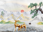 新中式背景墙