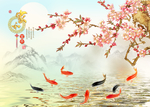 梅花九鱼图