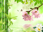 梦幻桃花背景墙