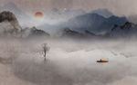 意境水墨山水画