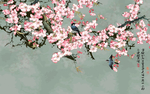 梅花新中式花鸟背景墙花鸟装饰画