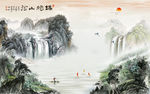 国画大厅山水画 TIF分层