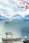 水墨山水景色背景