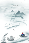 清明时节古风水墨背景