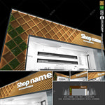 木质现代通用门头设计店面门头