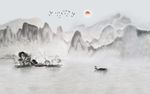 简约抽象山水