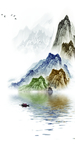 中式简约山水画玄关装饰画