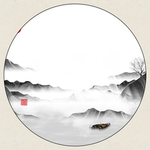 水墨屏风画