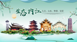 内江卫生态宜居绿色城市海报广告